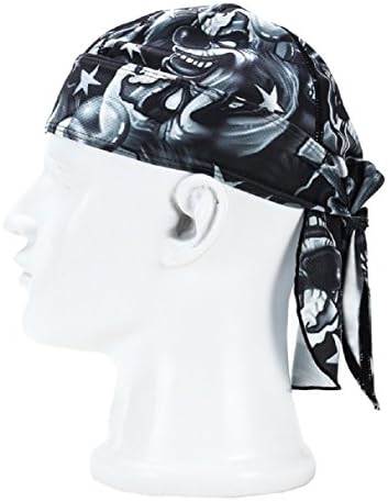 Wicking Adjustable Cycling Skull Cap Beanie Dew Doo Rag for Outdoor Running Sports Head Wrap