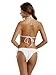 zeraca Women's Tie Side Bottom Triangle Bikini Swimsuits (S6, White)