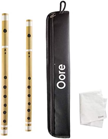 Oore Regular Flute Set (Sharp A/G) Bamboo Flute - Indian Wooden Musical Instrument