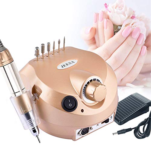 30000RPM Nail Drill, Electric Professional Nail Drill Machine Nail Files for Acrylic Gel Nails, Manicure Pedicure, Nail File Polisher Kit with Foot Pedal and Drill Bits（110V）