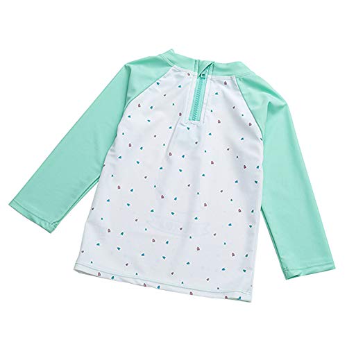 UV Sun Protective Baby Girls 2pc Swimsuit Long Sleeve Rash Guards Bathing Suit Ruffle Swimdress UPF 50+ Green 2-3T