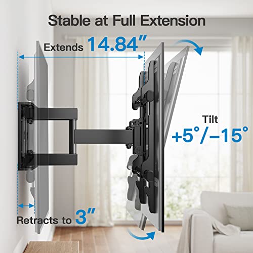 Pipishell TV Wall Mount Full Motion for Most 3775 Inch LED LCD OLED TVs, Wall Bracket TV Mount