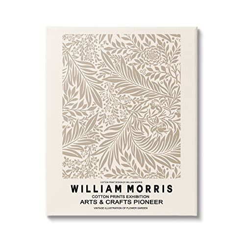 Stupell Industries Detailed Beige Botanical Leaves William Morris Text, Design…
