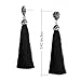 Black Tassel Fringe Earrings for Women Girls Tassel Dangle Drop Statement Vintage Black Thread Silk Tassel Earrings Fashion Jewelry Gifts