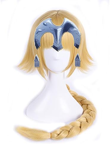 SUNCOS Straight High Temperature Fiber pink longer cosplay wigs synthetic anime hair (Joan of Arc Jeanne d'Arc)