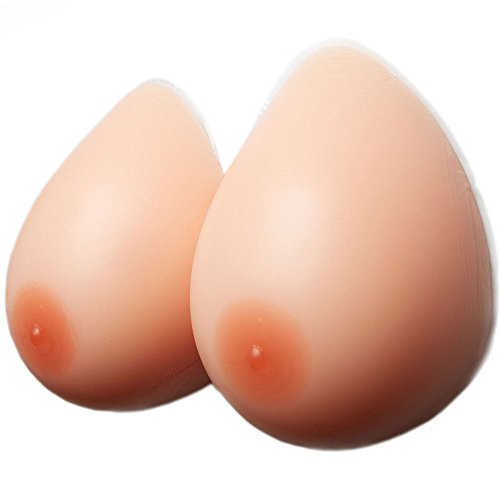 Megularlo Silicone Prosthesis Breast Forms Mastectomy Enhancers, Nude Color, B Cup(600g/Pair)