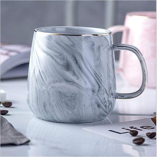 CUP Creative Personality Europe Milk Coffee Mugs Marble Gold Inlay Mug Breakfast Mug Office Home Drinkware Tea Cupr Lover's Gifts,Grey