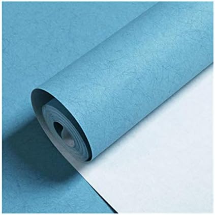 Wapabas Wallpaper Exquisite Home - Simple and Environmentally Friendly Long-Fiber Non-Woven Fabric Modern Texture Bedroom Living Room Solid Color, Medium Blue
