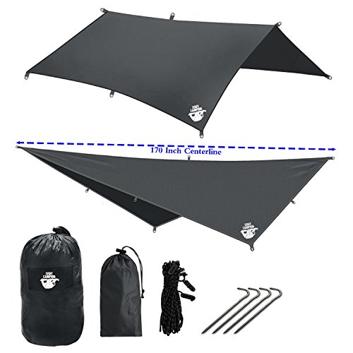 Hammock Rain Fly Camping Tarp by Legit Camping - Extra Large Hammock Tarp Fits Double Hammocks - Adventure in Any Weather - Great for Backpacking, Traveling, Hiking - XL 10â€™ - Durable, Easy Set Up