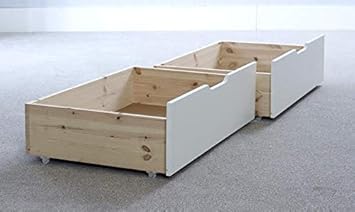 Pair Of Drawers On Wheels Happy Beds Chester White Oak