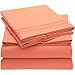 Mellanni Queen Sheets Set - 4 PC Iconic Collection Bedding - Hotel Luxury, Extra Soft, Cooling Bed Sheets - Wrinkle, Fade, Stain Resistant (Queen, Coral)