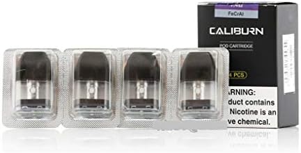 Uwell Caliburn AIO Pod Kit 520mAh 2X Free 2ML Refillable Pods & 2X 1.4ohm Coils TPD Compliant No Nicotine (Pack of 4pc Caliburn Cartridge Pod)
