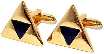 QueenGEEK The Legend of Zelda Triforce Logo Golden Triangle Cufflinks