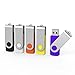Aiibe 5pcs USB Flash Drive 4GB Pen Drive Thumb Drives USB Drive (5 Colors: Black Red Yellow White Purple)