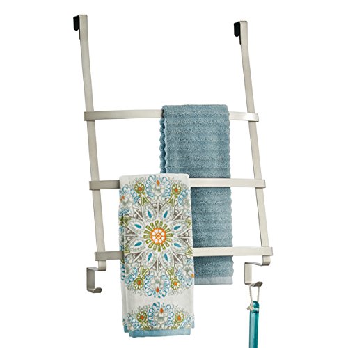 mDesign Over the Door Towel Ladder Towel Rail with 3 Rungs and 2