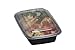 SAFEPRO 24 oz. Black Rectangular Microwavable Container with Clear Lid (Case of 100)