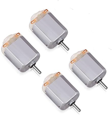 Flowermoon DC Motor Mini Electric Motor 3V 15000RPM for DIY Toys 4 Pack(Silver+Black)