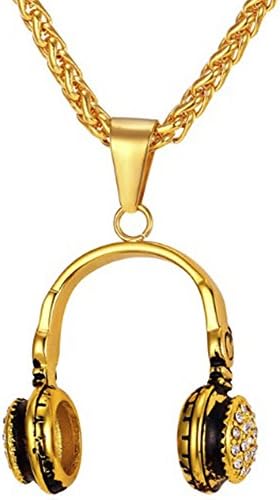 DJ Headphones Necklace 18ct Gold Plated/Silver Plated 'The Spirit Child' - Elegant Gift Box