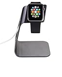 COOLcessories Apple iPhone Smart Watch Charging Station - Anti Scratch TPU Stand with Cord Management and Comfortable Viewing Angle - Fits Both Watch Sizes (Gray)
