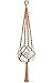 Mkono Colorful Macrame Plant Hanger Indoor Outdoor Hanging Planter Basket Cotton Rope 4 Legs 40 Inch-Brown
