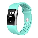 SWEES Silicone Sport Bands Compatible Fitbit Charge 2, Breathable Sport Replacement Bands with Air Holes Small & Large (5.7