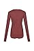 YOOGOG Women's Long Sleeve Bodysuit Polyester Cotton V-Neck top Leotard top Jumpsuit S Burgandy