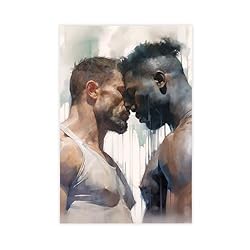 HMLZSJ Nude Muscle Male Torso Portrait Art Gay