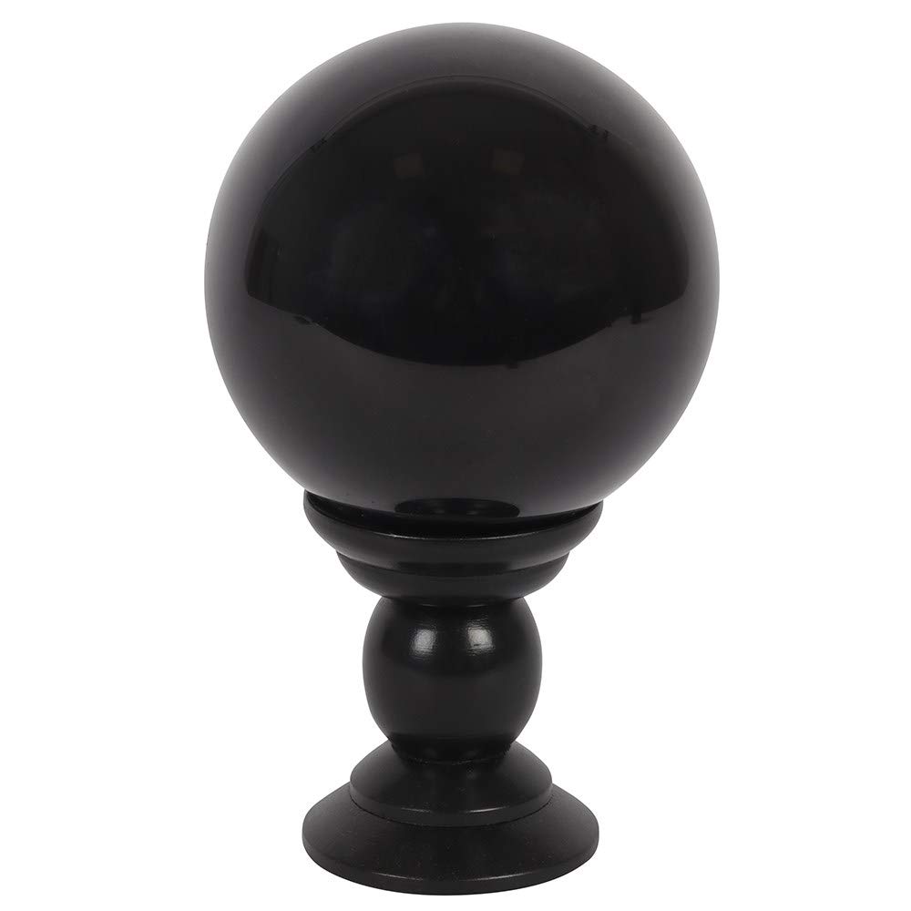 Stunning Large Black Crystal Ball on Stand - 22cm x 13cm (1 Pc.) – Durable Glass & MDF Material, Enchanted & Unique Accent Piece - Perfect for Home Decor