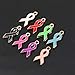JETEHO 60 pcs Assorted Enamel Ribbon Awareness Charms Beads Dangle Pendant Accessories