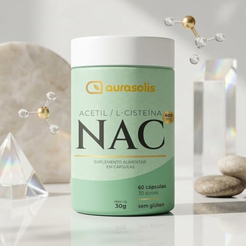 NAC N-Acetil L-Cisteína 600mg Aurasolis 60 Cápsulas | Antioxidante