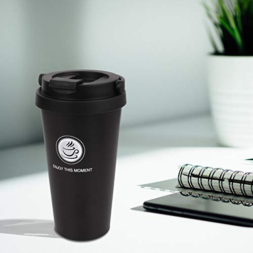 Coffee Travel Mug, Yeslike 17oz Stainless Steel Vacuum Insulated Tumbler with Lid, Coffee Cup Flask for Hot & Cold Drinks - Thumbnail 6