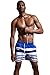 YuKaiChen Men's Stripe Swim Trunks Quick Dry Casual Swim Shorts Blue 32/Tag Asia L