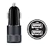 Car Charger- iPhone Car Charging Accessories- 3.1A Dual USB Charger (Black) by Power Up (TM)