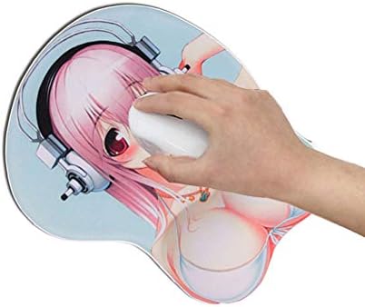 Cartoon Girl Silicone Wrist Rest Support Mouse Pad Mat Gaming Mousepad ,3D Wrist Rest and Gel Filling(10.23x8.26x1.18 in)