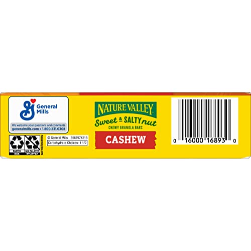 NATURE VALLEY SWEET & SALTY NUT CASHEW GRANOLA BARS 7.4 OZ (PACK OF 12)