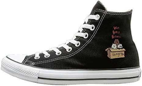 Suancai Men & Women We Bare Bears High Top Sneakers Canvas Shoes Fashion Sneakers Shoes Funny 38 Black