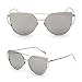 Women Fashion Twin-Beams Classic Metal Frame Mirror Sunglasses
