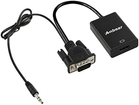 VGA to HDMI Adapter,Anbear VGA to HDTV 1080P HD with Audio TV AV Video Adapter for HDTVs, Monitors, displayers,Laptop Desktop Computer