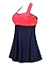 JOYMODE Plus Size Cerise Mint Swimdress One Piece Swimsuit Beachwear(FBA) Red & Navy 3XL(US 20-22)
