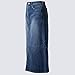 Skirt BL Womens Blue Stretch Back Split Long Pencil A Line Maxi Jean Denim Skirt
