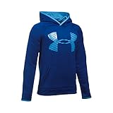 Under Armour Boys' Storm Armour Fleece Highlight Big Logo Hoodie, Caspian (403), Youth X-Small