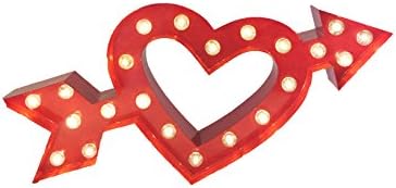TwelveNYC | Cupids Heart and Arrow Love Marquee Metal Sign 18"x 9" |