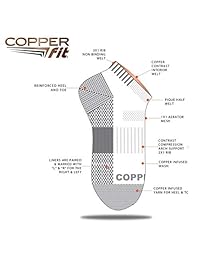 Copper Fit - Calcetines de corte bajo para mujer, 4 unidades, talla S, 9 11