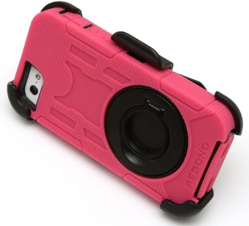 Rebono Rugged Shockproof Defender Armor Case For iPhone 5/5s/SE With Rotating Belt Clip &amp; Kickstand (LIGHT PINK)