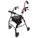 CaneTUBE® Cane Holder for Walker, Rollator and Wheelchair (Black), Walking Cane Attachment for Walkers, Rollators and Wheelchairs with Snap-On Clips and Strap
