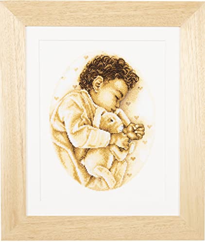 DUTCH STITCH BROTHERS - Counted Cross Stitch Kit - DSB001A - Little Boy - White Aida - 11.8 x 9.8 Inch - Embroidery Kit for Adults โ image 1