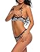 HOTOUCH Women's Lace Lingerie Bra Babydoll Sets,Black,Small