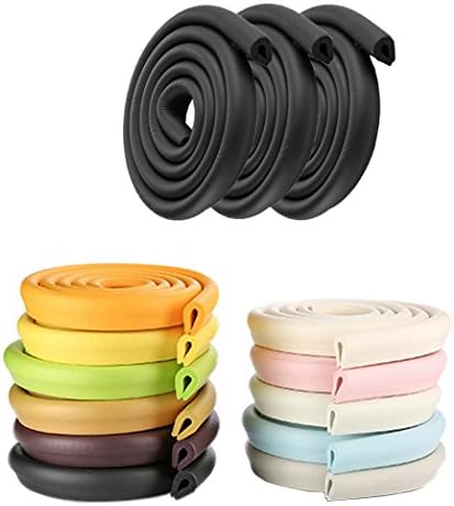 3 x 2m U-shaped Toddler Baby Kids Safety Soft Foam Sponge Corner Edge Corner Protector Guard Cushion Anti-collision Bumper Strip Table with 8 Foam Corner Guards Pink