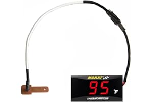Norxi Motorcycle Temperature Meter Water Tank Thermometer Universal Fin Type Temperature Sensor Waterproof Compact Thermomete