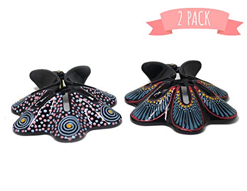 Hair Barrette Hand painted Hair Clips. Styling for Women & Girls. This Attractive Hair Accessory Can Be Used As a ponytail holder Or a Hair Grip. For thick & thin hair. 2 Pcs Uniquely Hand Crafted
